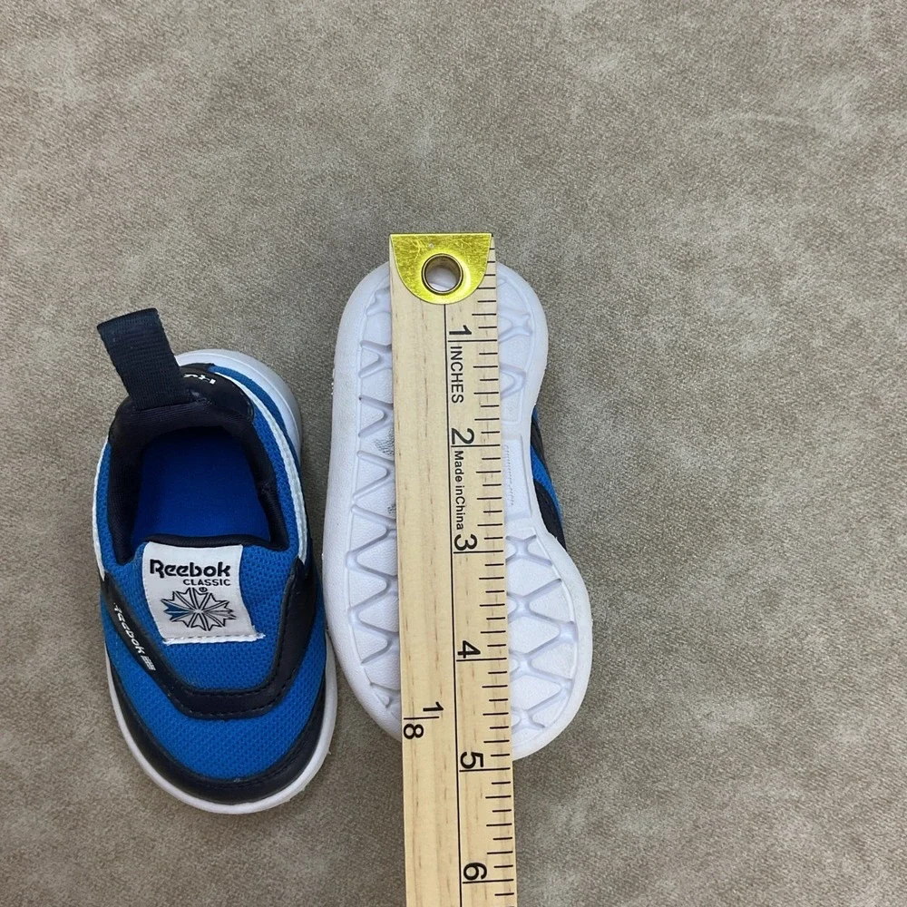 Reebok Slip On Sneakers Shoes Toddler Sz 2 Blue Classic